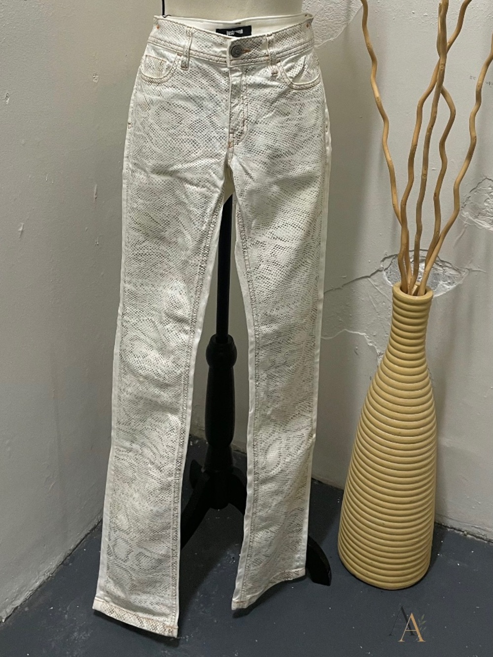 RARE VINTAGE Just Cavalli Metallic Python Print Jeans